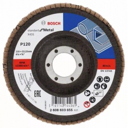 Lamelasti Brusni Disk 115x22,23mm K120 Metal/Standard Kosi Bosch
