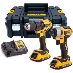 DeWalt Set Aku Bušilica DCD777 + Odvijač DCF787 2x18V 2,0Ah + Tstak