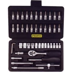 Set Nasadnih Ključeva i Bit Nastavaka 1/4" 4-14mm 46/1 FERVI