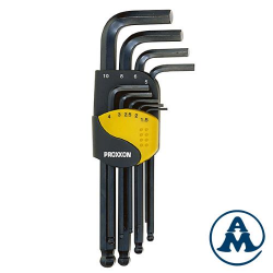 Proxxon Set Imbus Ključeva 1,5-10mm Dugi s Kuglom 9/1