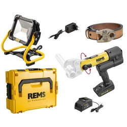 Preša radijalna REMS Akku-Press E 22V ACC Kit 2×2,5Ah + LED reflektor + Kofer
