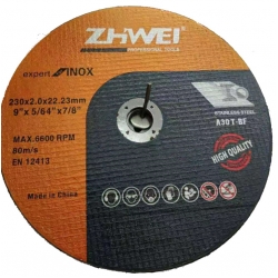 Rezna Ploča 230x2,0x22-23mm Metal inox Ravna Zhiwei