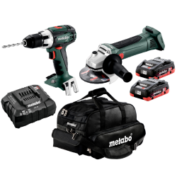 Set Metabo | Brusilica WB 18 LTX-125-quick + Bušilica BS 18 LT | 2x18v 4,0Ah + Torba
